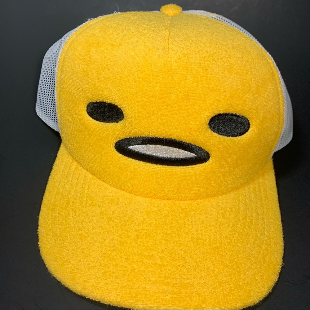 Gudetama Big Face Lazy Egg Trucker Hat Spencer's High Crown Snapback Cap - Picture 2 of 9